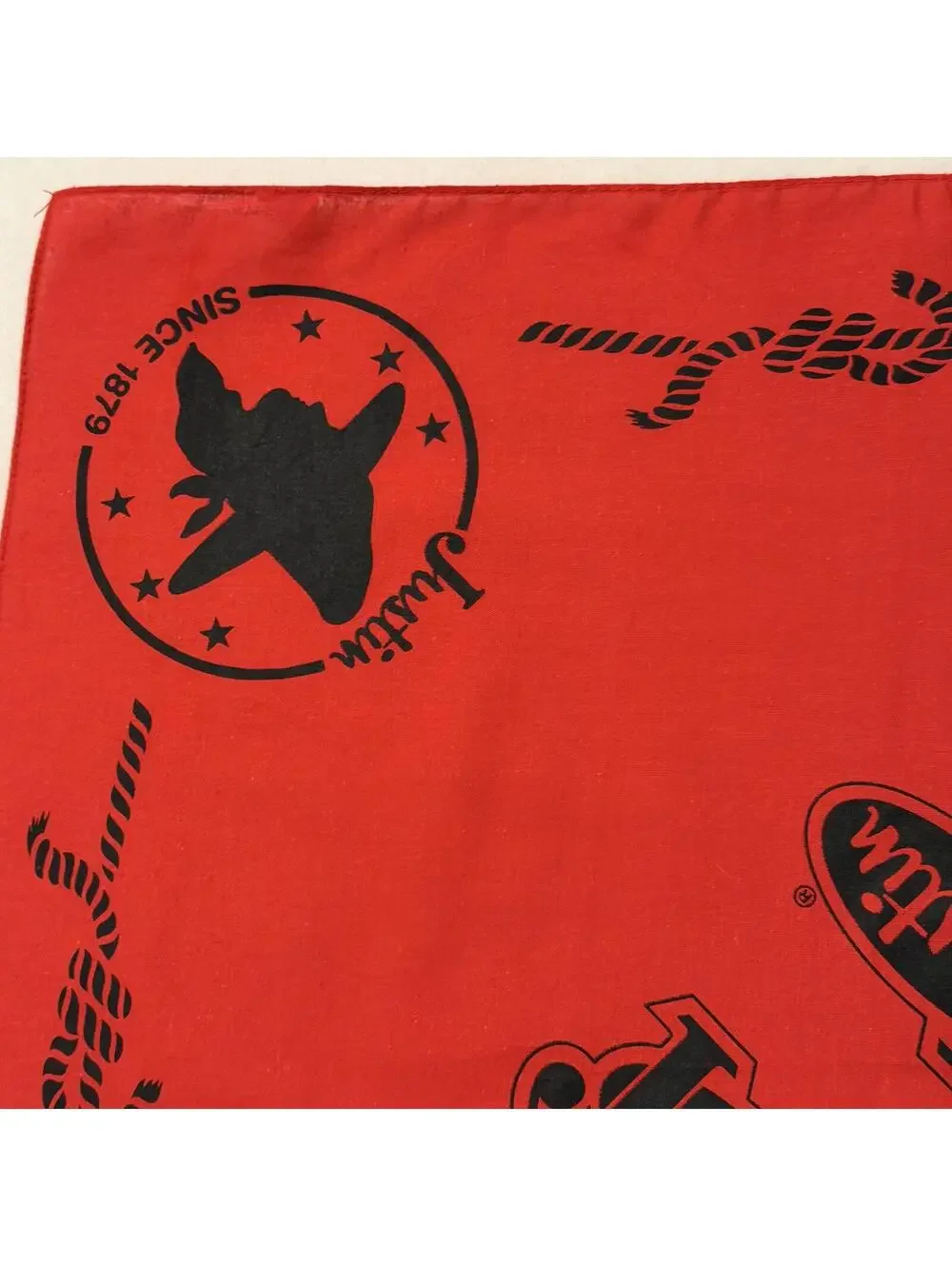 Justin Boots Bandana Red & Black Western Handkerchief Cotton Cowboy